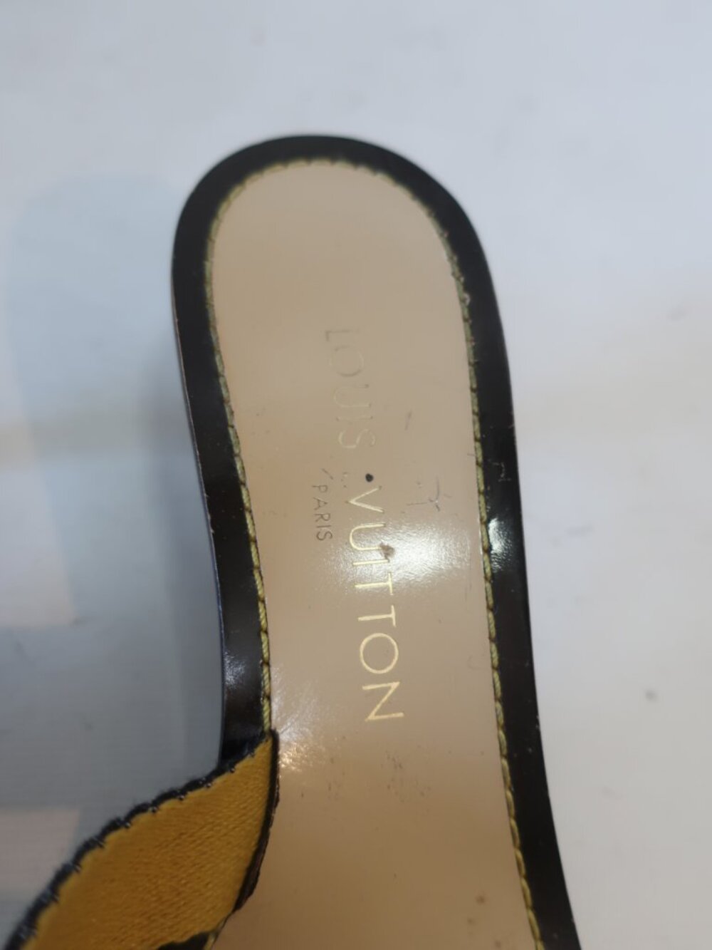 Women Louis Vuitton Revival Cloth Brown, Gray Mule Sandals 37 1/2 EU/US 7.5 - Picture 7 of 13